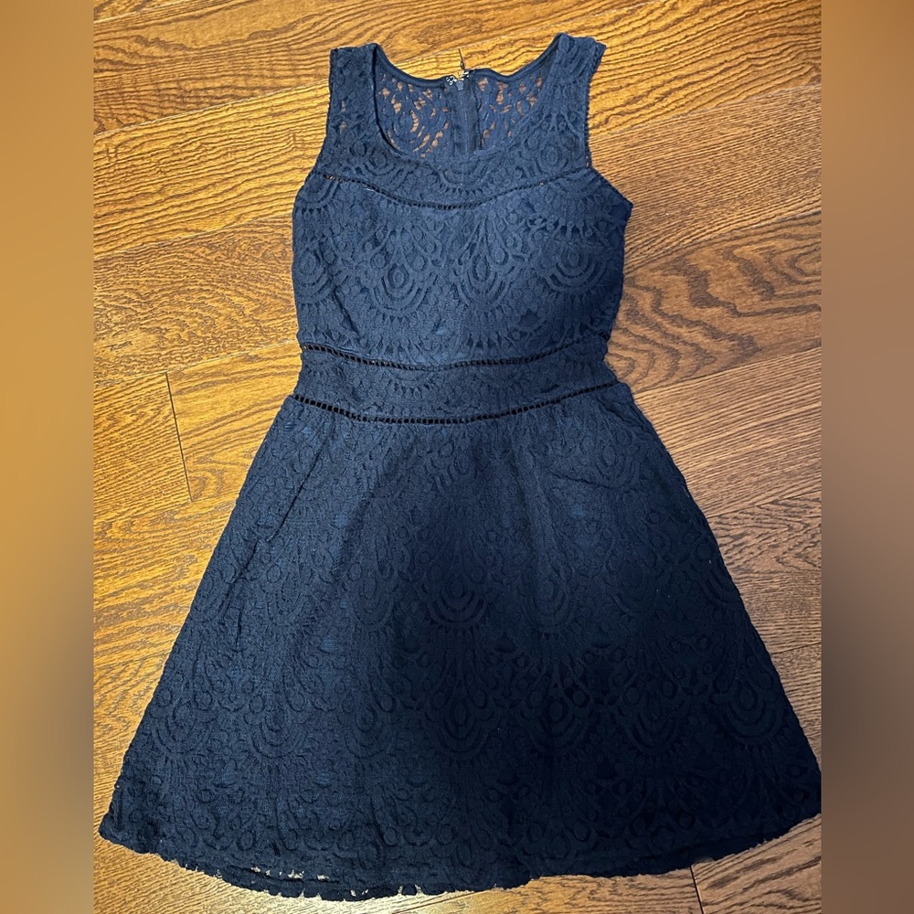 Navy blue lace dress; size 1